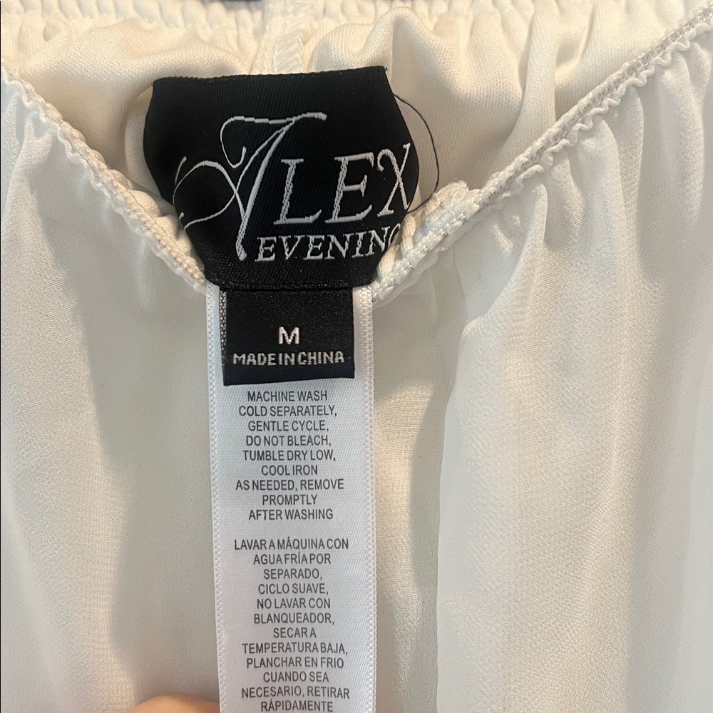 Dressy chiffon overlay pants elastic waist Medium - Picture 3 of 5